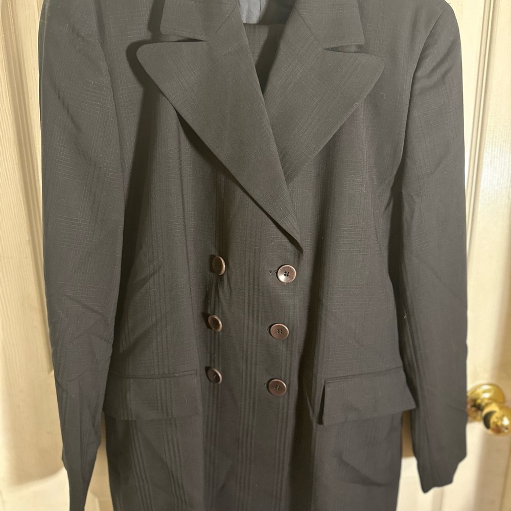 Women's Black Double-Breasted Suit